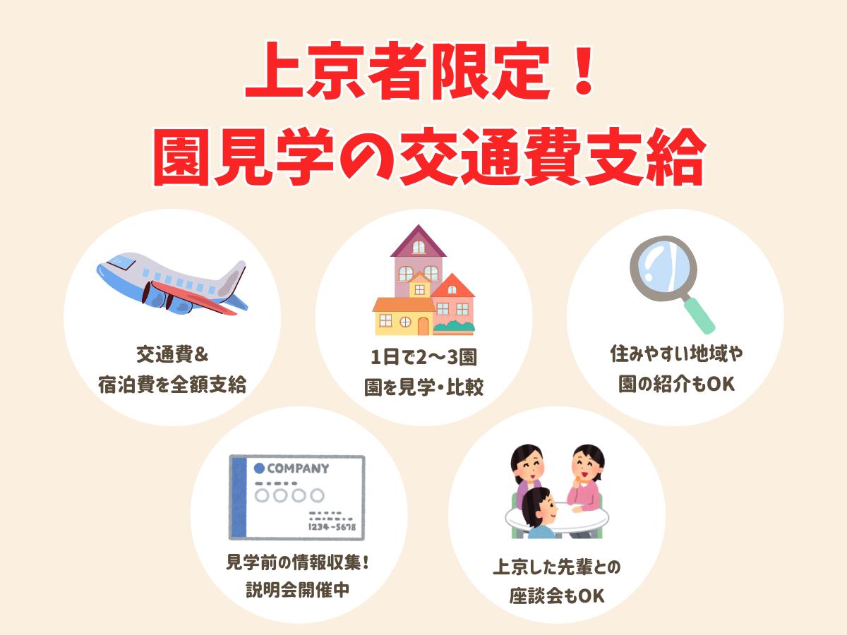 上京者限定で見学交通費を支給！